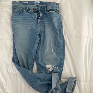 Loft cropped ripped jeans